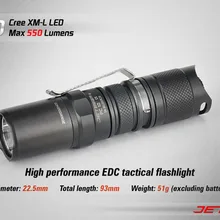 JETBEAM PC10 Cree XM-L T6 светодиодный фонарик 550 люмен Повседневный EDC фонарь, совместимый с батареей CR123