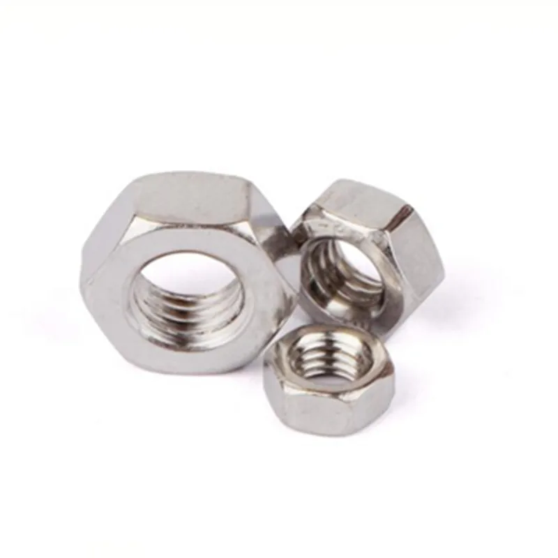 Silver Metric Thread M2 M2.5 M3 M4 M5 M6 Hex Nut Hexagon Screw Nuts Machine Part