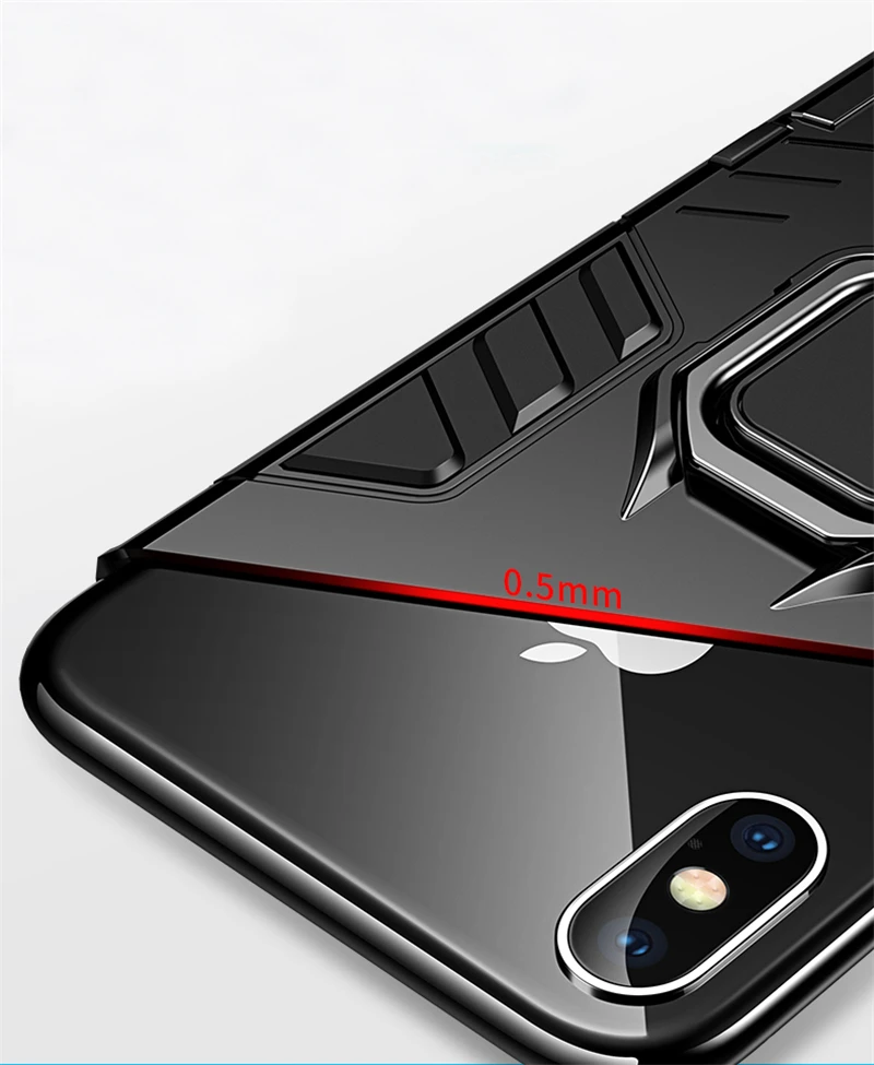 Luxury Armor Shockproof Kickstand Phone Case For iPhone XS MAX XR XS X 8 7 6S Plus 5S SE Ring Stand Holder Bracket Cover Funda (4)