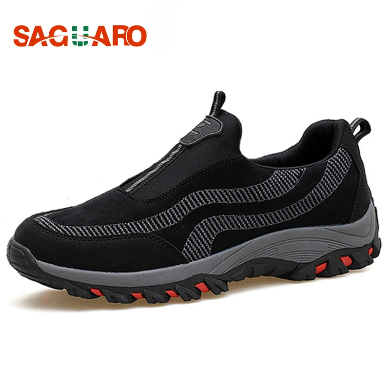 SAGUARO 2018 Men Running Shoes Breathable Suede Slip on Sport Sneakers ...