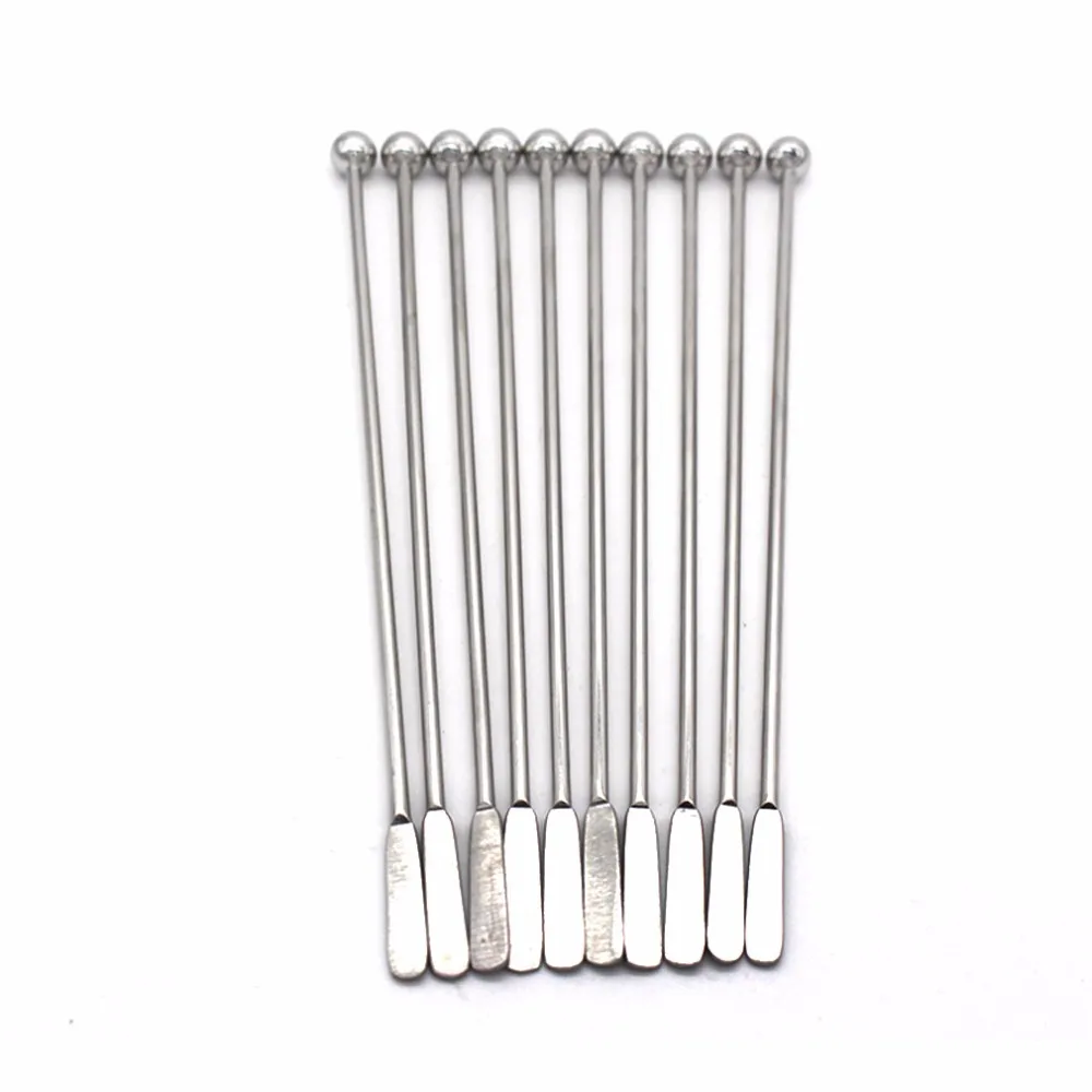 10 Pcs Stainless Steel Coffee Drink Stirrer Cocktail Swizzle Sticks bar