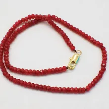Ого! красная яшма граненый круглый 4*2 мм чокер ожерелье 16 дюймов бусины FPPJ