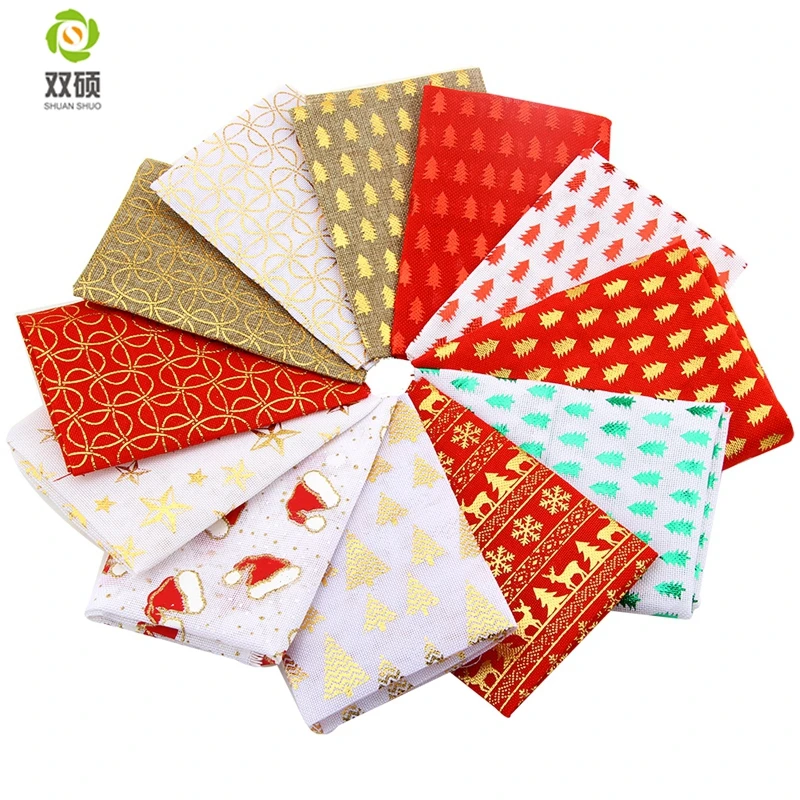 shuanshuo imitation linen quarter fabric for christmas precut christmas cookies