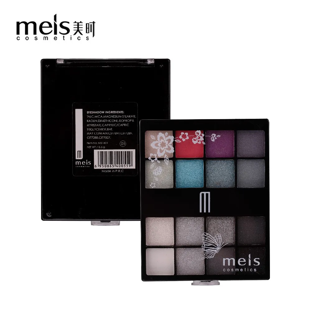 MEIS 16 палитра цветов Тени для век с кистью Make Up Eye Shimmer Makeup стойкие блестки