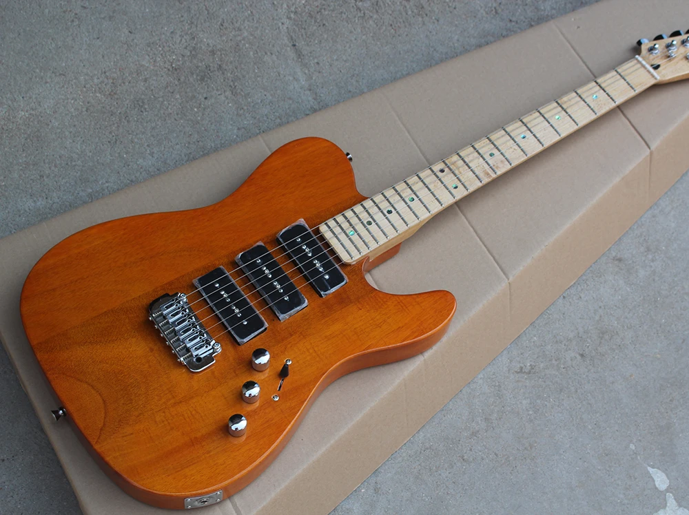 

Factory custom Mahogany Electric Guitar with Green lights,P90 Pickups,Bird Eye Maple Neck,Chrome Hardwares,offer customized