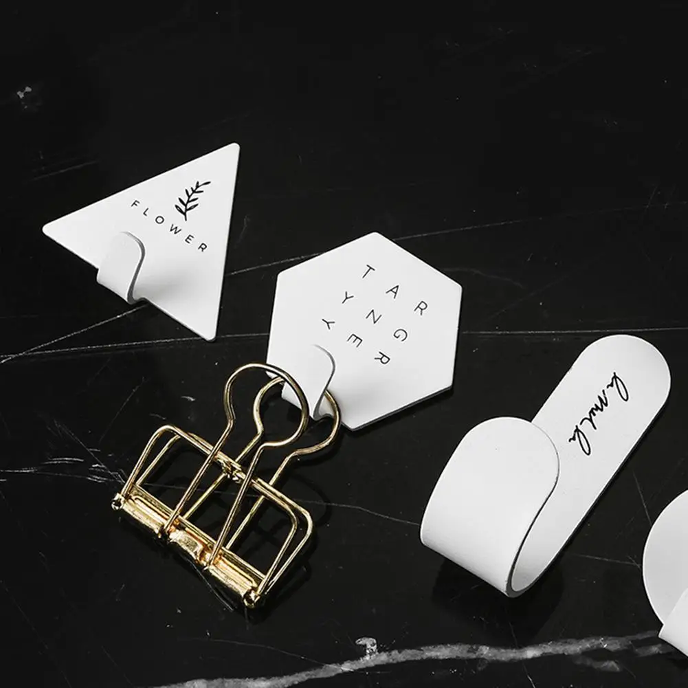 

4Pcs Minimalist Letter Cactus Key Bag Hook Wall Mount Coat Hanger Rack Stand