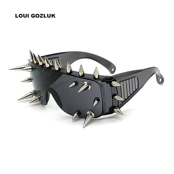 

Steampunk Glasses Deal with It One Piece Rivet Sunglasses Lady Fashion Oculos Masculino Points Sun Handmade Heavy Metal