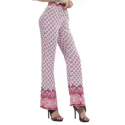 Модный Европейский шорты с цветочным принтом большой Размеры Прямые классические брюки Для женщин с Повседневное Брюки домашние брюки