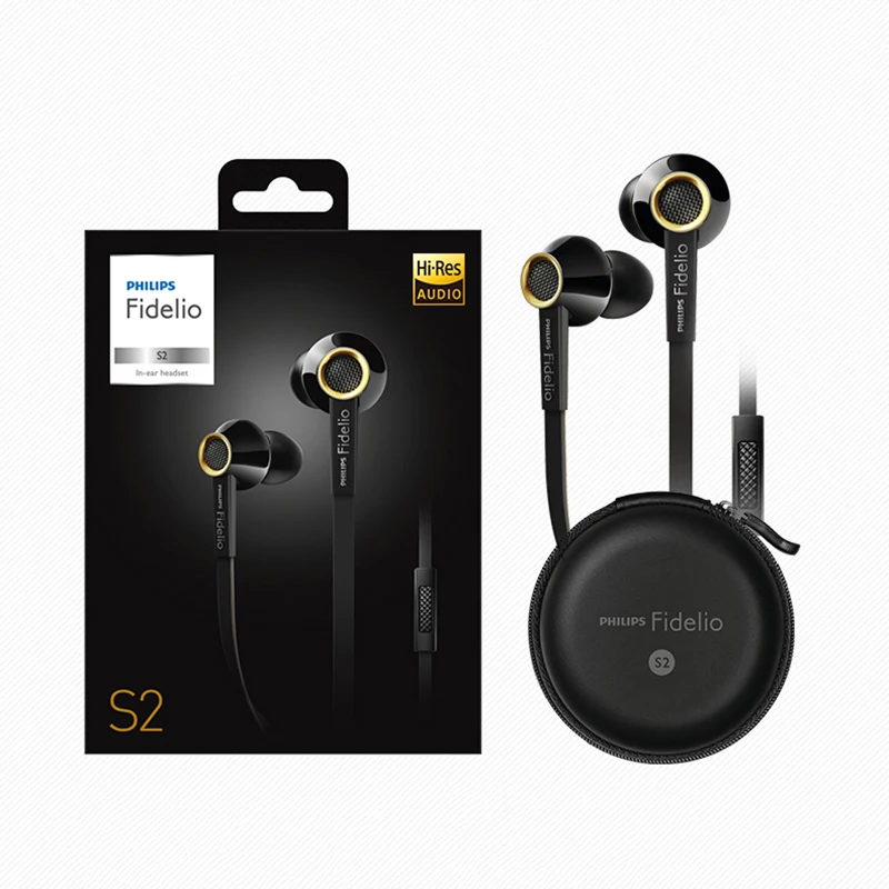 

PHILIPS Fidelio S2 Original HIFI Headsets High Resolution Fever Phone Call Wire Control In-ear Earphone Support Official Test