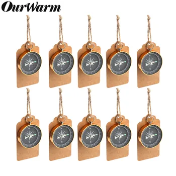 

OurWarm 10Pcs Compass Wedding Favors for Guests with Kraft Tags Travel Themed Party Wedding Souvenir Party Favors Decorations