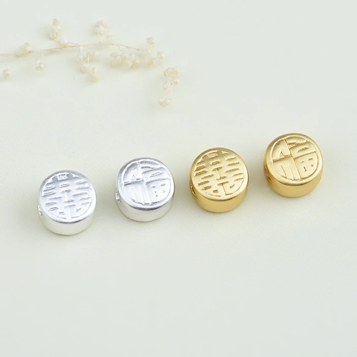 

3D 100% 999 Silver Beads Pure Silver Good Luok Beads Lucky Symbol Beads DIY Jewelry Accessories