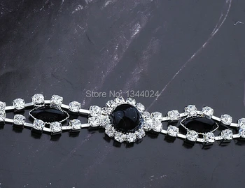 

5 Yards Black Acrylic Clear Crystal Rhinestone Trims for DIY Caft Accessory Free Shipping