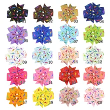 Bebê Padrão Speckle Colorido Fita Arco Bonito Meninas Grampos Crianças Grampo de Cabelo Acessórios de Cabelo Headwear Com Brocas 20 Cores