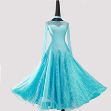 Синее бальное платье, стандартное танцевальное платье для танцев, платье для вальса, бахрома, Румба, танцевальный костюм, одежда для танго, Черная