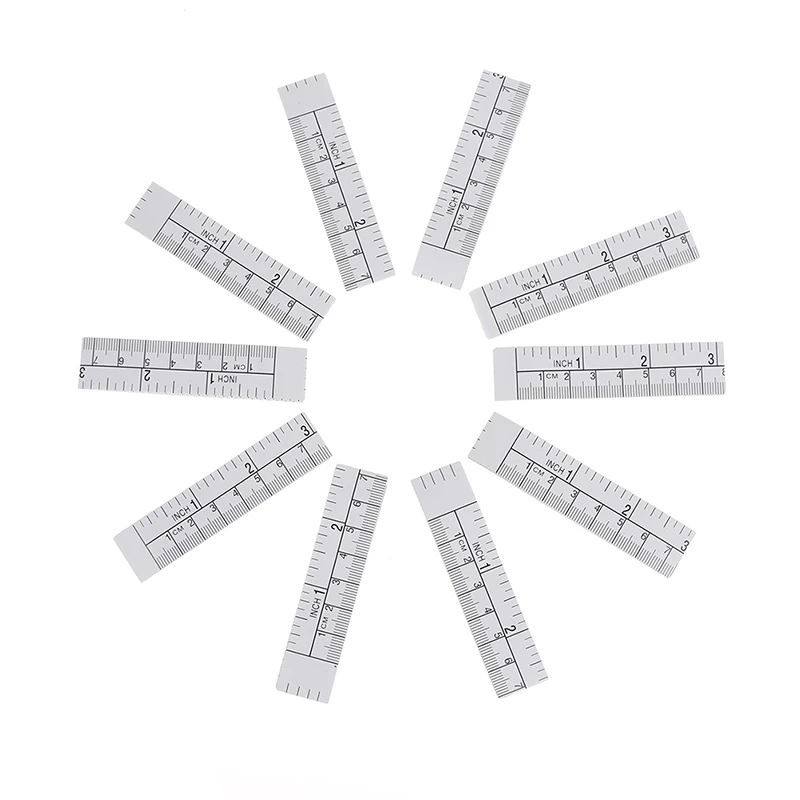 10Pcs Self Adhesive Metric Measure Tape Vinyl Ruler For Sewing Machine
