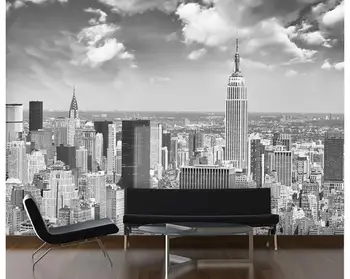 

Customized 3d wallpaper 3d wall murals wallpaper Black and white city landscape of large murals wall paper