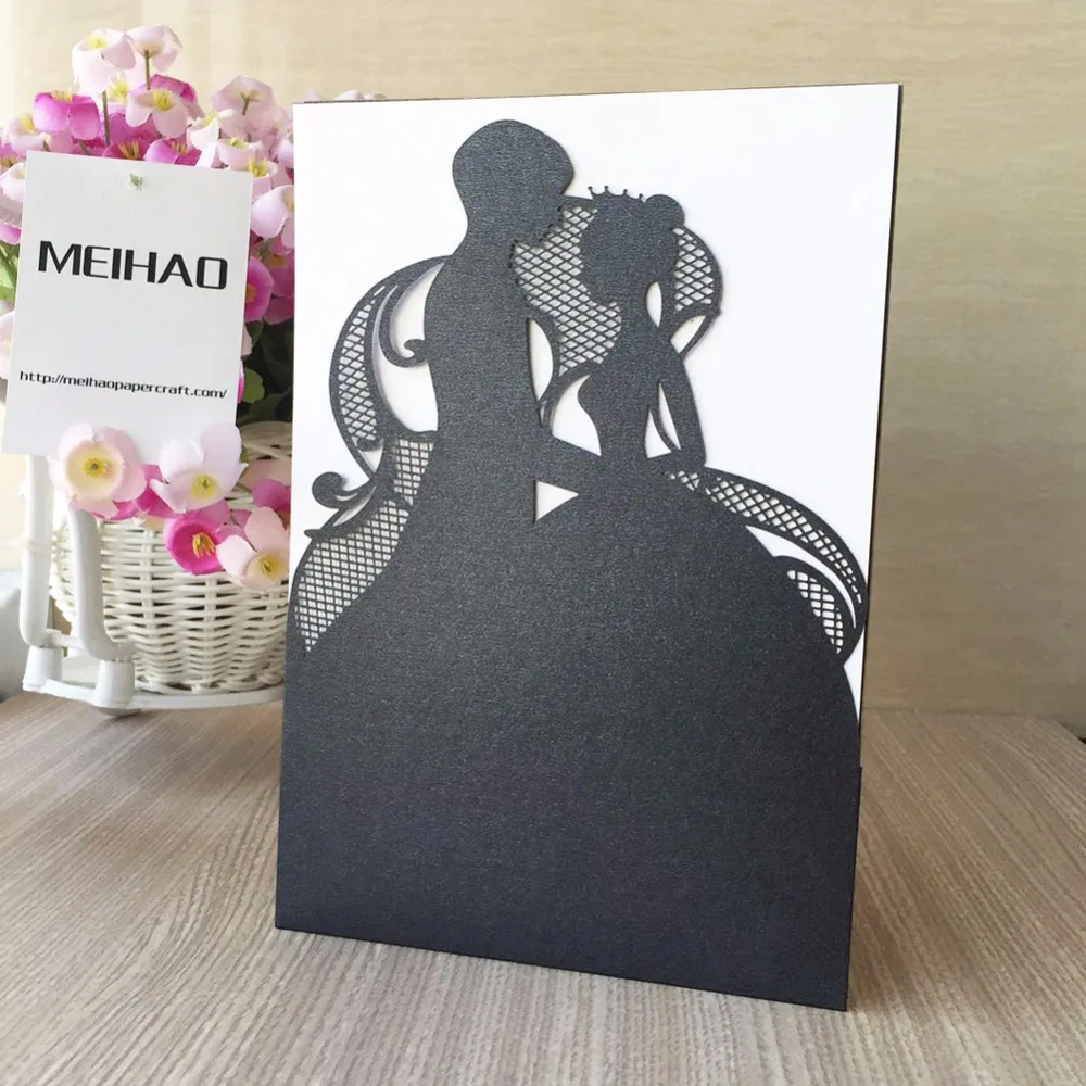 100 шт./партия свадебные пригласительные открытки|laser cut card|laser cardlaser wedding card |