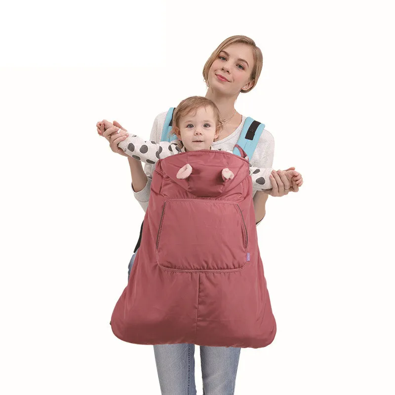 Winter Baby Carrier Cloak Windproof Hoodie Blanket Outdoor Warm Cape