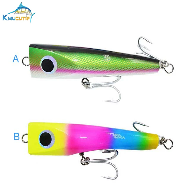 

1pcs 17.5 cm 125g Ocean Boat Wood Fishing Popper Lure GT lure game fishing bait