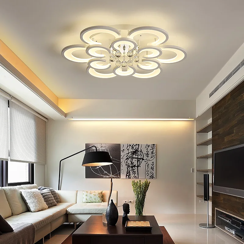 680/800mm Acrylic Crystal Modern Led Ceiling Lights For Living Room Study Room White Finish Round Ceiling Lamp 85-265V 680/800mm Acrylic Crystal Modern Led Ceiling Lights For Living Room Study Room White Finish Round Ceiling Lamp 85-265V