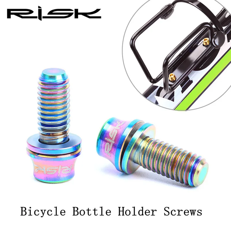2pcs RISK Titanium Alloy Bike Bicycle Bottle Cage Screws M5x12MM Water