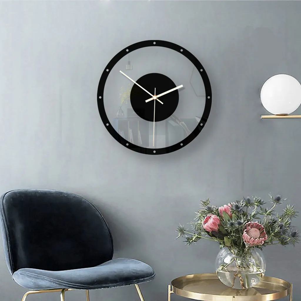 

Wall Clocks Nordic Style Wall Clock Silent Transparent Acrylic Clock Modern Home Living Room Home Decoration T9#