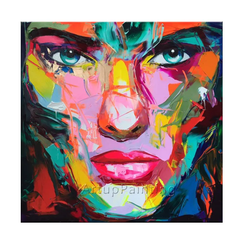 

Francoise Nielly canvas Painting Palette knife Face oil painting wall art pictures for living room home decor caudros decoracion