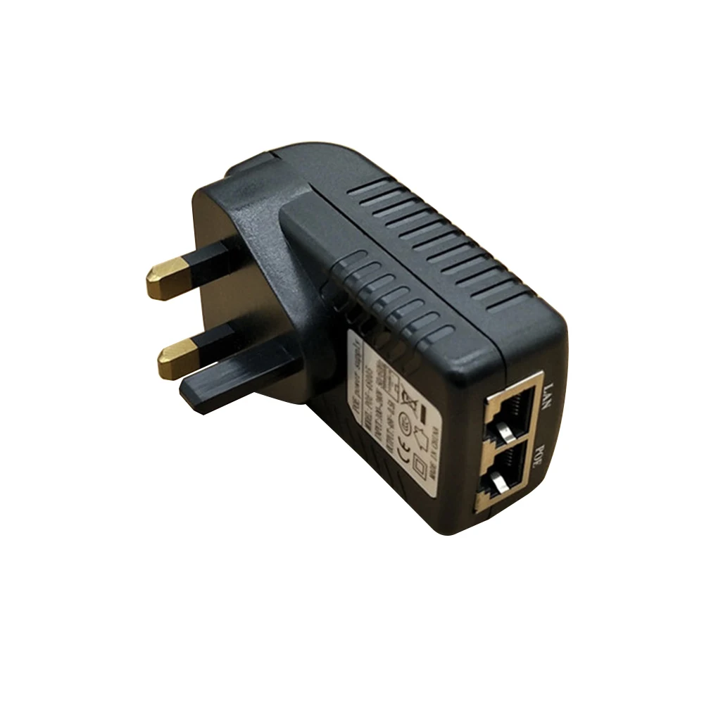 

SOONHUA Portable POE Power Adapter 48V 0.5A 24W POE Injector Wall Charger Smart Short Circuit With UK Plug For IP Phones Cameras