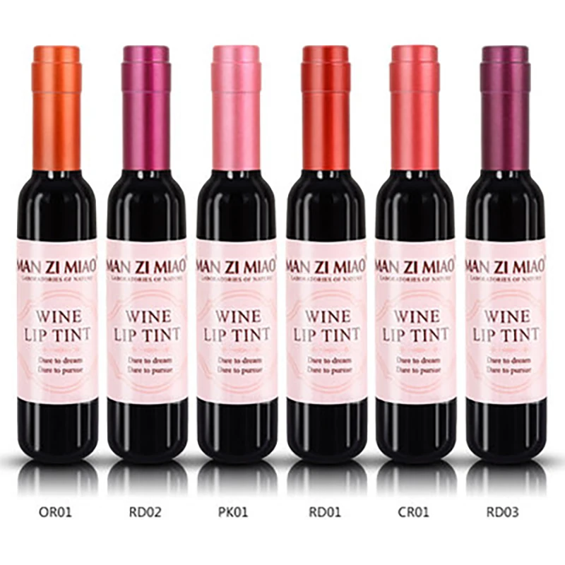 

New Red Wine Bottle Shape Lip Tint Gloss Long Lasting Pink Sexy Lip Waterproof Women LiquidLipgloss Moisturize Cosmetic