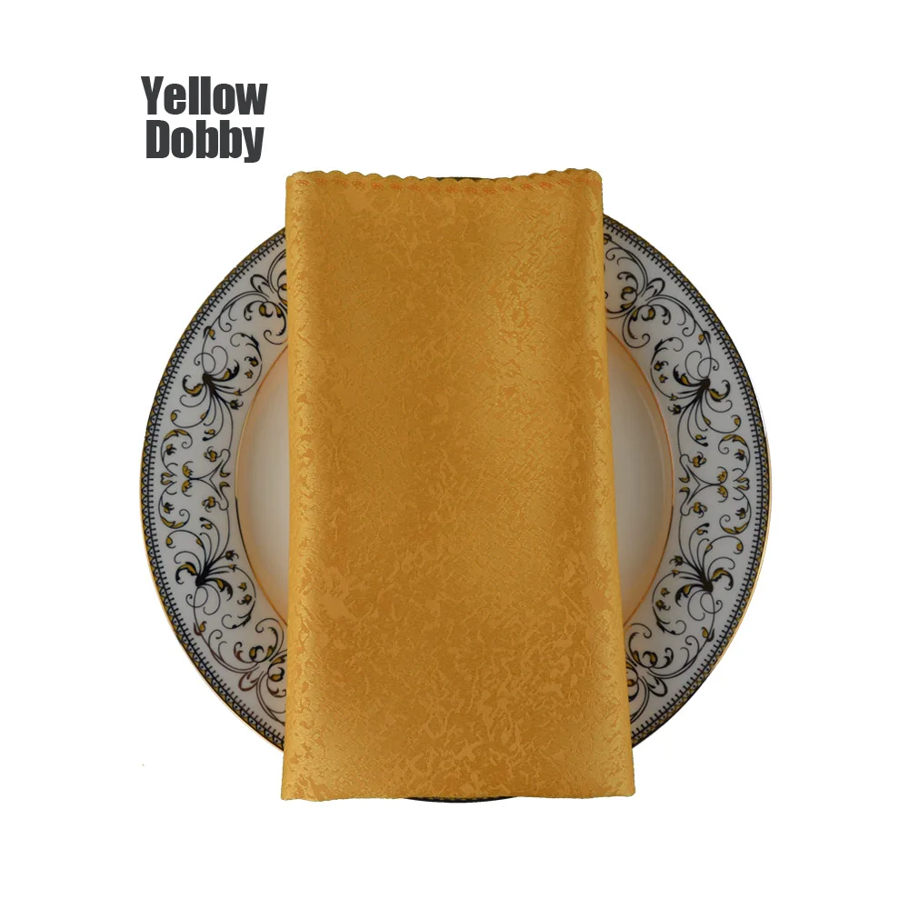 Высокое качество 48*48 см Европейский жаккардовый банкетный стол в гостинице салфетка для украшения свадебной вечеринки белая полиэфирная салфетка 6 шт./партия - Цвет: yellow dobby
