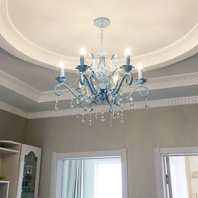 Hghomeart Blue Chandelier Led Re Suspension Nursery Chandeliers Hghomeart Blue Chandelier Led Re Suspension Nursery Chandeliers Iron Lamp Bedroom Lights Restaurant Livingroom Lighting