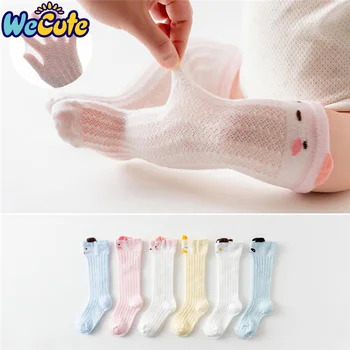 

Wecute Cartoon Ear Mesh Socks Pure Cotton Cute Socks For Summer Autumn Baby Newborn Soft Net Breathable Knee High Socks