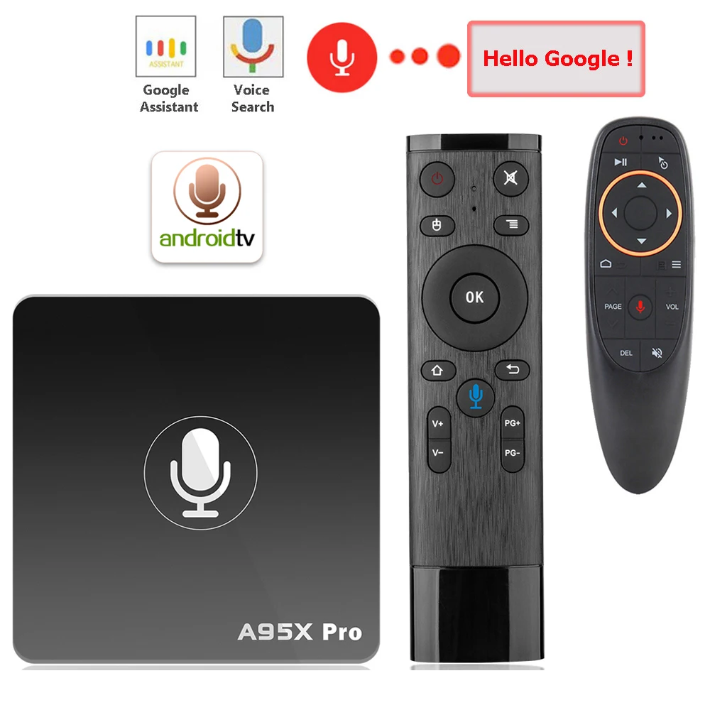 

Tv Box android Google Play Smart TV Box A95X Pro 2G 16G Android 7.1 Voice Control 2.4G WiFi PK H96MAX X96 4K HD 3D android box