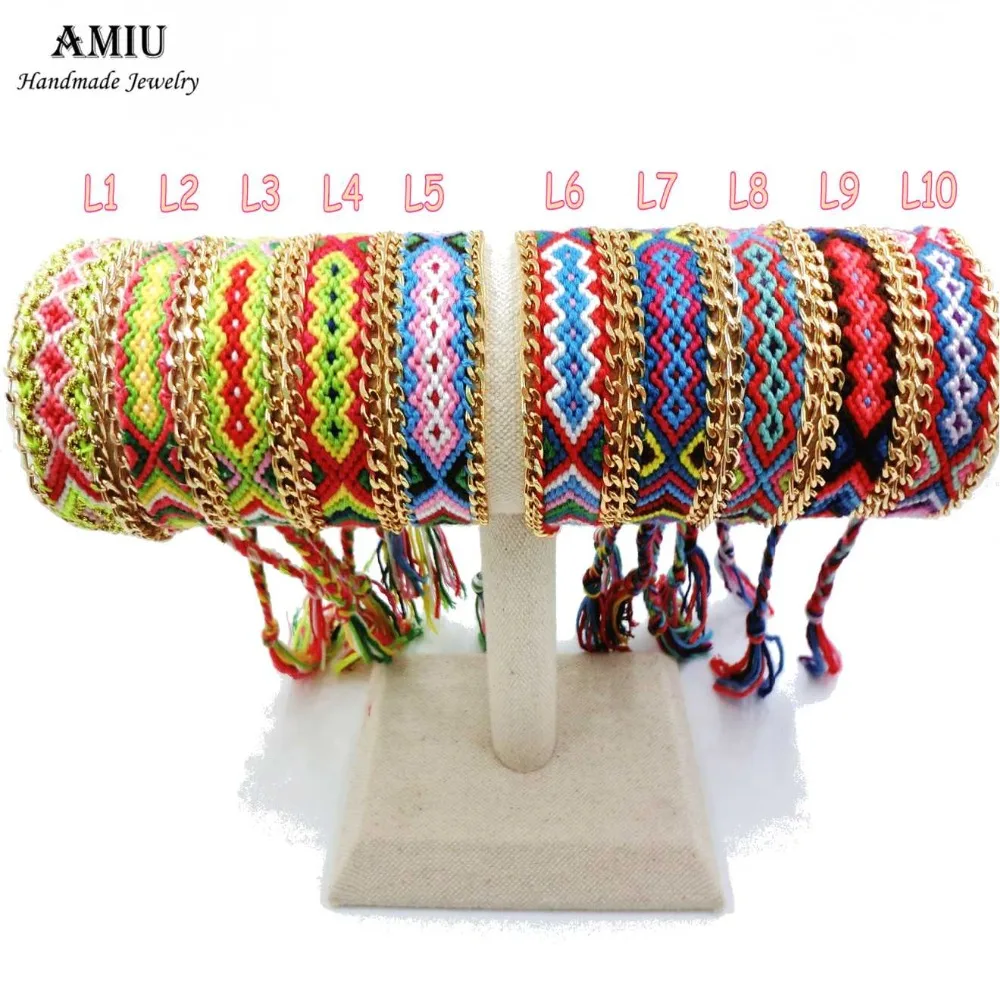 

AMIU Jewelry Friendship Chain & Link Wrap Embroidery Cotton Woven Rope Friendship Bracelets Brazilian For Women Men Dropshipping