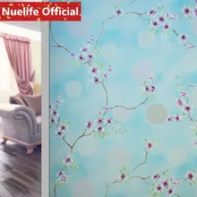 60x200 см Синий Вишневый узор матовое стекло фильм магазин Ванная Кухня детская комната балкон раздвижная дверь стекло фильм n3