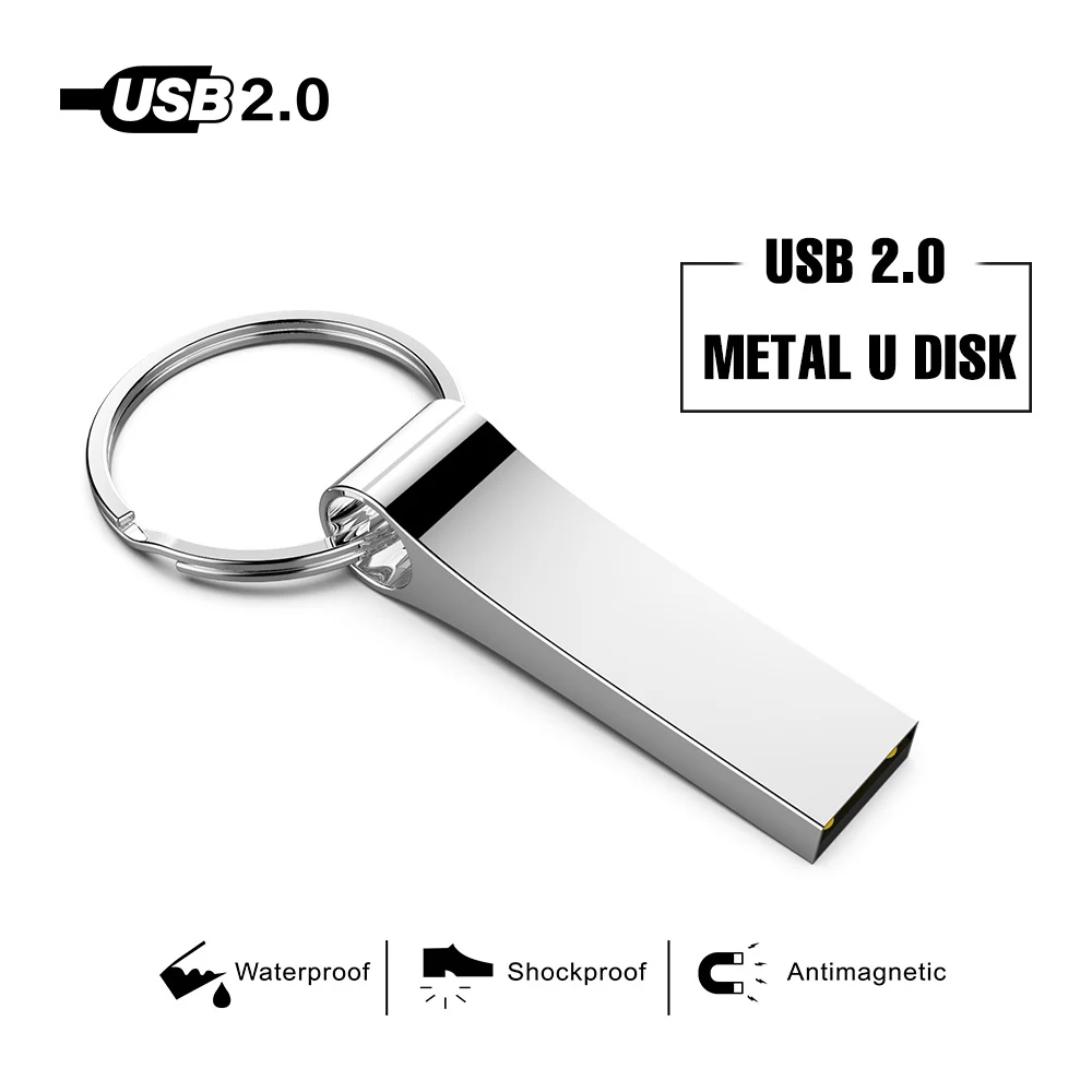 Горячий металлический usb флэш накопитель с кольцом для ключей карта памяти 8 Гб 128