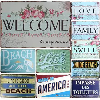 

[SQ-DGLZ] WELCOM Styles Metal Sign Bar Wall Decoration Tin Sign Vintage Metal Signs Home Decor Painting Plaques Art Poster