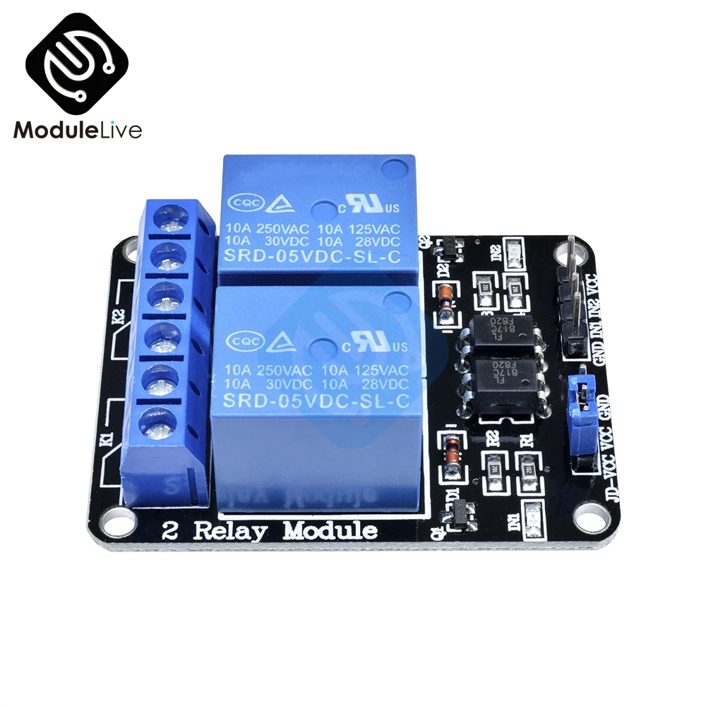 1/2/5PCS 2 Channel 5V Relay Module with optocoupler for Arduino PIC ARM DSP AVR 