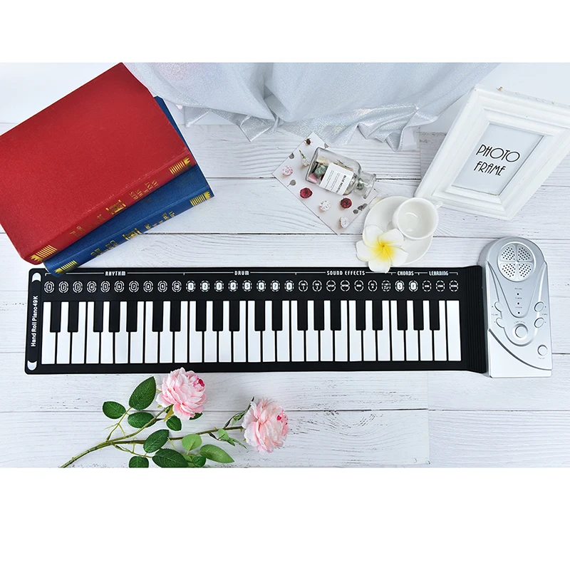 MIDI электронная клавиатура ручной рулон пианино Портативный 49 клавиш/61 клавиши гибкий рулон пианино