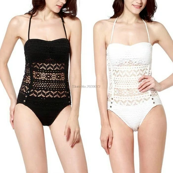 

Bikinis 2019 Aipbunny One Piece Figure High Cut Swimsuits Lace bodysuit Ladies' Swimwear Women Monokini Triquini Bathing Suits