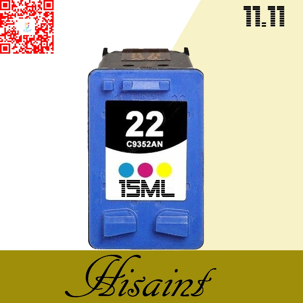 Трехцветный картридж Hisaint для hp 22 DESKJET 3910 3920 D1311D1320 D1330 D1341 D1360 принтера Hp |
