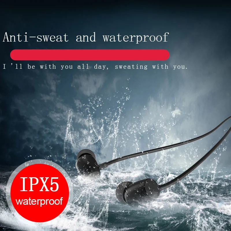 AMTERBEST CSR Drahtlose Bluetooth Sport Kopfhörer IPX5 Wasserdichte 48H Musik Drahtlose Kopfhörer mit Mikrofon Neckband Headset