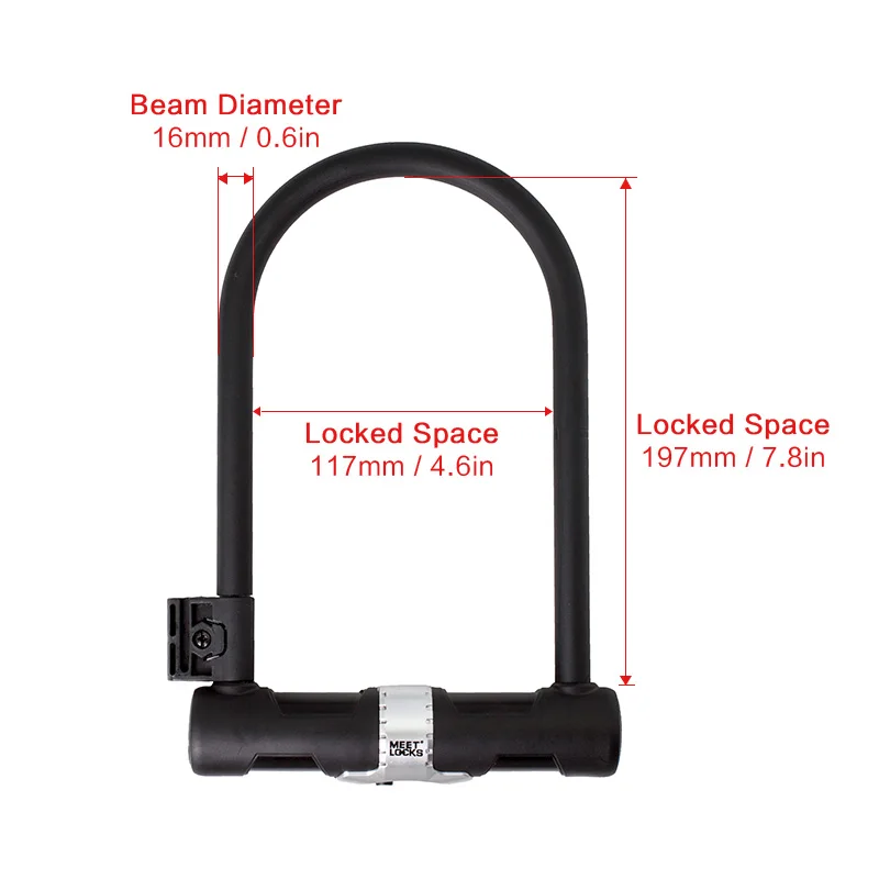 MEETLOCKS велосипед U замок велосипедный безопасный держатель и три твердых латунных ключа с Rekey бирка с кодом candado bicicleta
