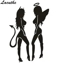 Lacuthe 19*14 см Лидер продаж Мода светоотражающий автомобильный Стайлинг Дьявол Ангел наклейки украшения для мотоциклов наклейки