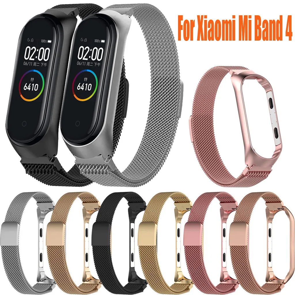 Watchbands Watch Strap For Xiaomi Mi Band 4 Newest Stainless Steel Watch Band For MiBand Band 4 Bracelet Smart Wristband 19JUL2 Watchbands Watch Strap For Xiaomi Mi Band 4 Newest Stainless Steel Watch Band For MiBand Band 4 Bracelet Smart Wristband 19JUL2