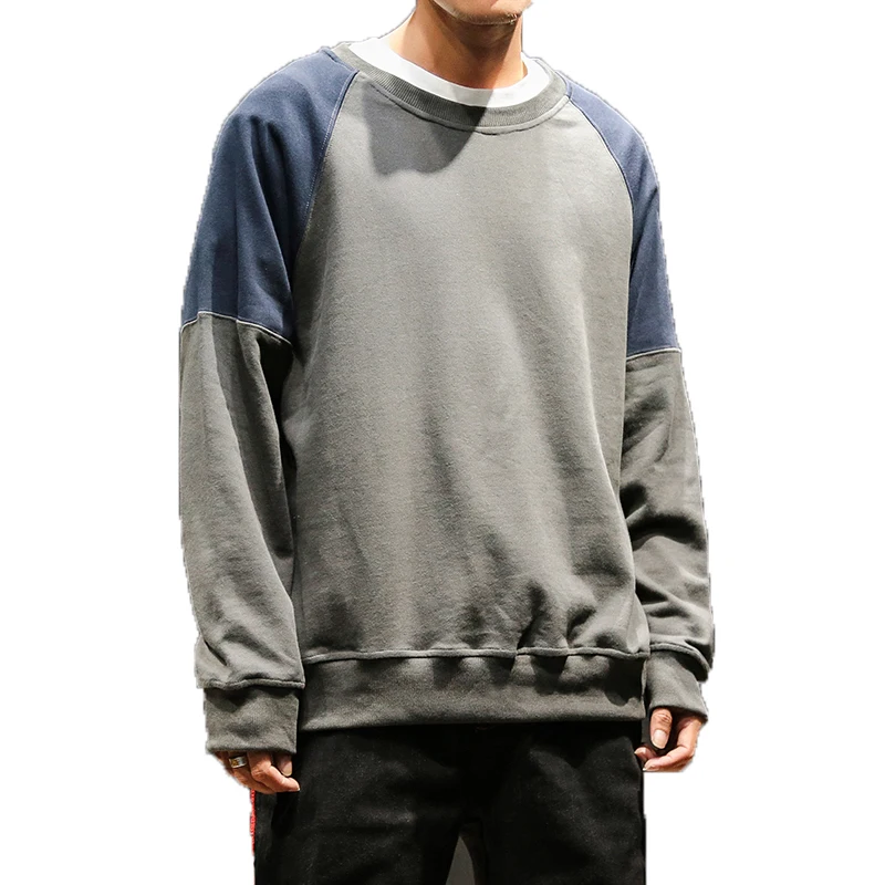 

hoodies men 2019 Mens Autumn Winter brand-clothing quality warm male tracksuits loose Sweatshirt Mens Casual Patchwork Pullover