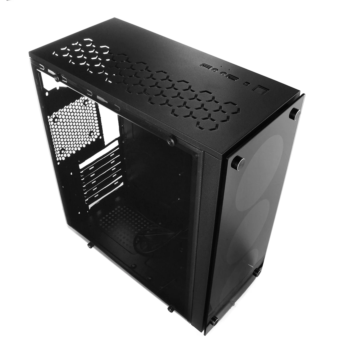 

S SKYEE ATX Mid Tower Computer Gaming PC Case Black 4 Fan Ports Speed Control USB 3.0 415*180*390mm