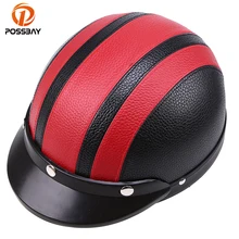 POSSBAY Caschi Da Moto Vintage Scooter Mezza Aperto Viso Caschi Da Moto Casco Moto Visiera Occhiali di Protezione UV Degli Uomini Caschi per Harley