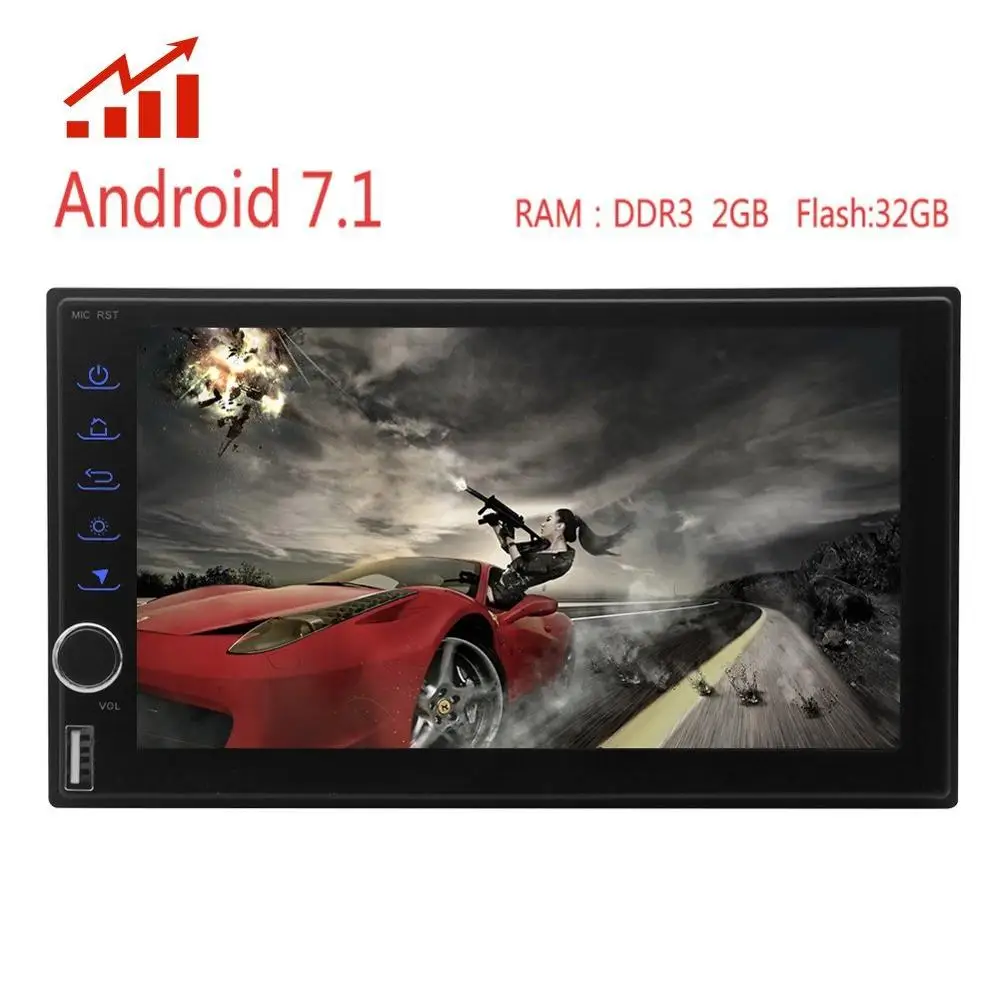 Flash Deal Android 7.1 Car Radio 2Din In Dash Bluetooth Stereo Autoradio Support GPS Nav 3G 4G WIFI OBD2 Mirror Link Steering Wheel Control 0