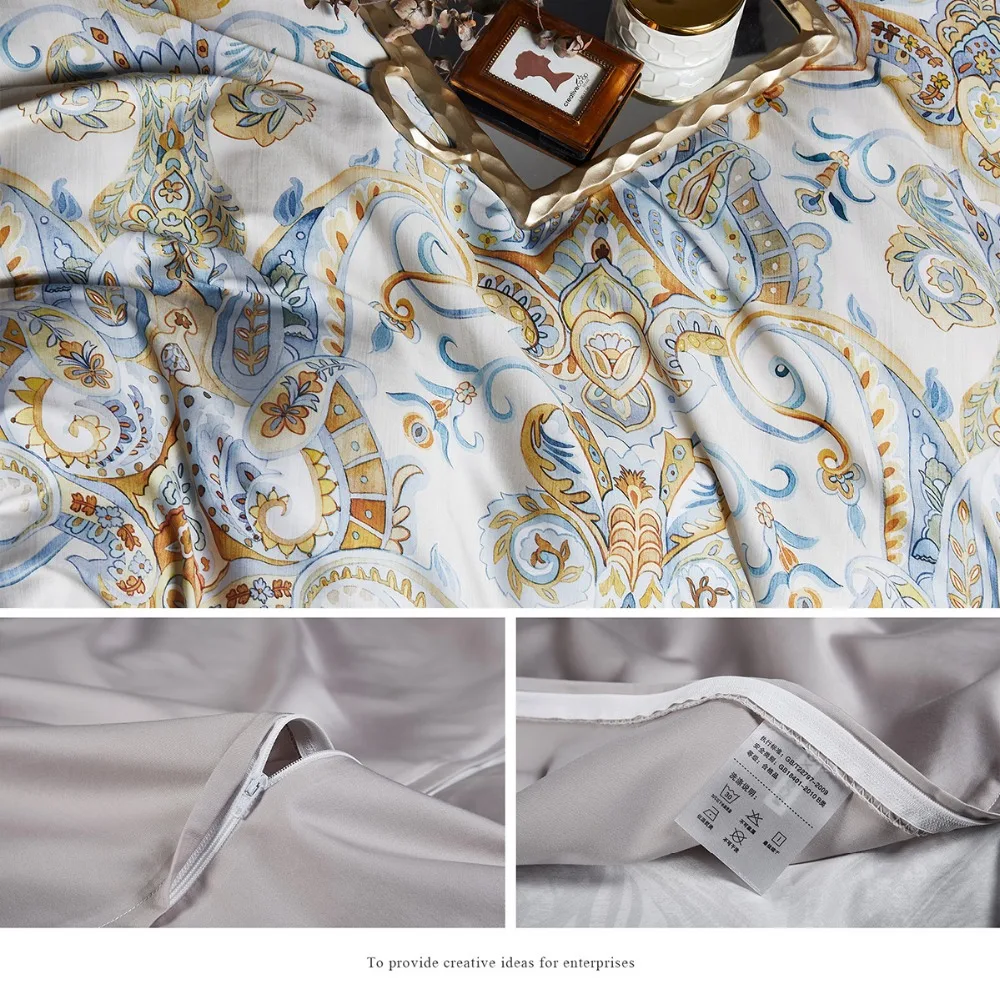 4 шт. роскошный набор постельного белья 60S Египетский хлопок постельное белье из сатина постельное белье с окантовкой наволочки двойной Европейский простыней на кровать